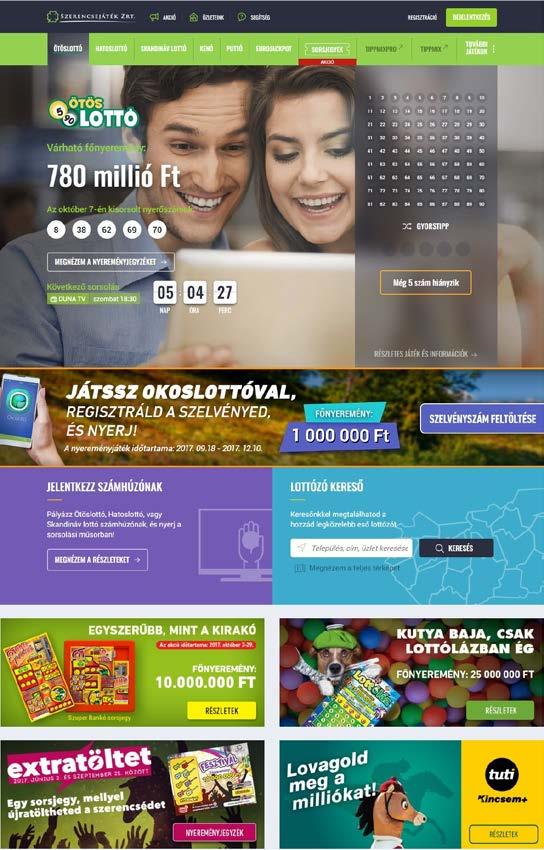 Az internetes játék a befizetett egyenlegen szereplő összeget a Szerencsejáték Zrt.