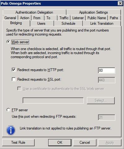 A KAPUN TÚL Bridging A Bridging fül az, ahol a web- illetve egyúttal az FTP szerver 89 portátirányítási lehetőségei találhatóak.