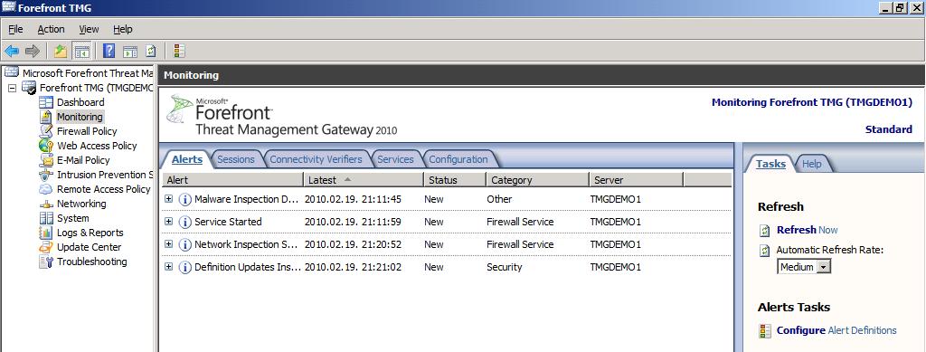 adatbázisok (malware, NIS, spam) állapota, illetve némi statisztika, és egy kicsi teljesítmény ábrázolás