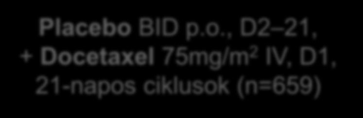 (minden szövettani típus) N=1314 1:1 Nintedanib 200mg BID p.o.