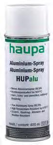 HUPchemie - Bevonatok/ kenés Alumínium -spray HUPalu Felhasználás HUPalu: Karbantartási és állagmegóvási munkákhoz gépalkatrészeknél, gépek javításánál, kazánoknál, hő- és gőzberendezéseknél,
