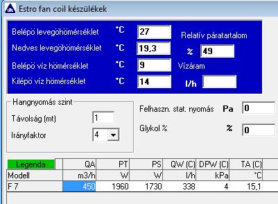 pont): 27 C; 45%. Teljesítménye a szükségesnek megfelelő. Tényleges esetben kb.