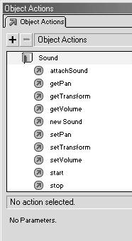 255 Sound [hang/zene] A Sound objektum segítségével hangot illetve zenét lehet a globális idõvonalon szereplõ lejátszott képkockasorozat egy bizonyos példányához rendelni, illetve azt szerkeszteni,