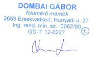 Dombai Gábor Földmérő Mérnök 2659 Érsekvadkert, Hunyadi út 27. Tel.: 20-5552210 email:dombaigabor62@gmail.com Szám: ÁRJ-3/2016 Rétság Város Önkormányzata 2651 Rétság, Rákóczi u.20 Hiv.