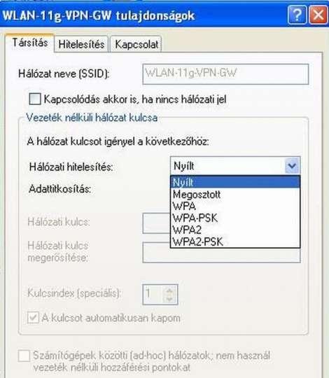 12. ábra. Wifi-telepítés - a biztonsági üzemmód beállítása Wireless Security (Vezeték nélküli hálózati biztonság) - Security Mode (Biztonsági üzemmód) A 1174-06 modul 026.