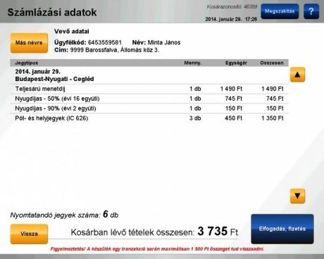 [12] 9. A fizetést a lenti kép megjelenésekor kezdheti meg, addig az automata pénzelfogadó nyílásai zártak, a bankkártyás terminál nem üzemel.