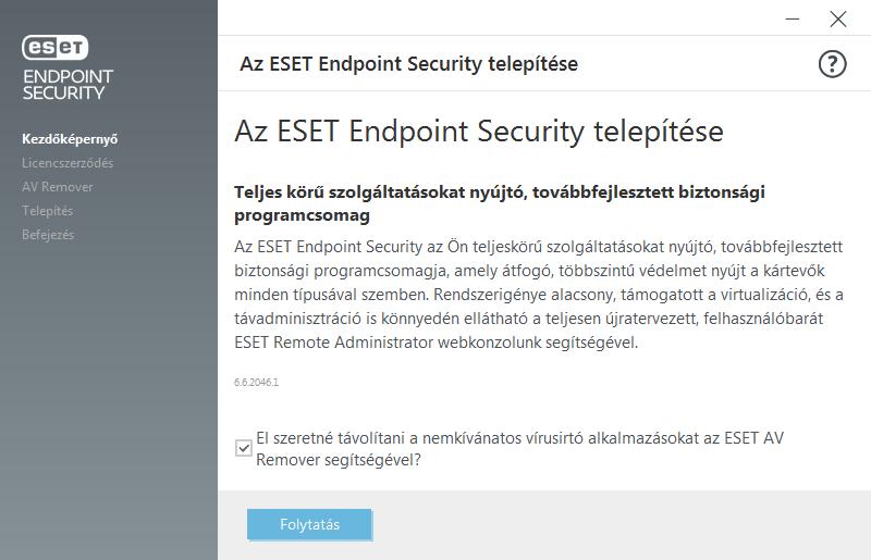 3. Az ESET Endpoint Security használata önállóan A felhasználói útmutató jelen szakasza az ESET Endpoint Security alkalmazást az ESET Remote Administrator nélkül használó felhasználóknak készült.