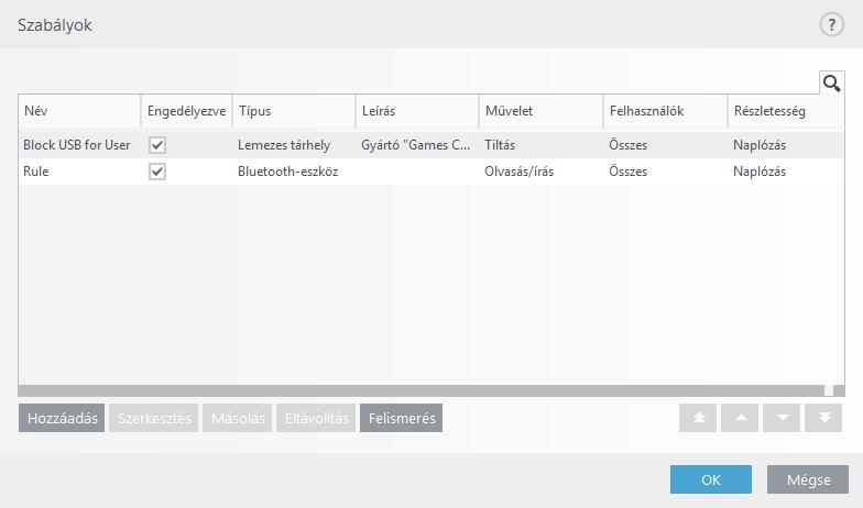 3.9.1.5 Eszközfelügyelet Az ESET Endpoint Security lehetővé teszi a cserélhető adathordozók (CD/DVD/USB stb.) felügyeletét.