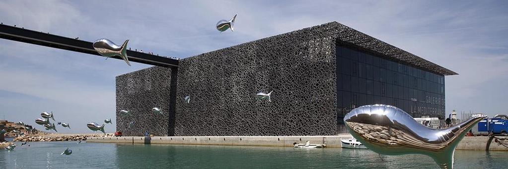 Homlokzatdíszítés: Marseille, az Európai és mediterrán civilizációk múzeuma.
