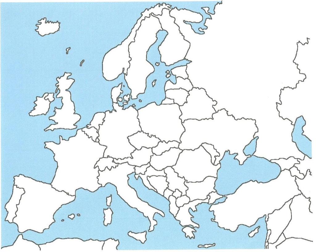 2. Találd ki, melyik európai országokra vonatkoznak az állítások, majd írd le az ország nevét! Keresd meg a vaktérképen (ha tudod), melyik szám jelzi az adott országot! I.