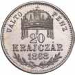 (165%) 726 726. 20 krajcár 1870 Gy.F. H.: 2155 ÉH: 1472/b (Ag) 2,49 g about Uncirculated! 200 (165%) 727 727. 20 krajcár 1868 K.B. H.: 2150 ÉH: 1470/a (Ag) 2,62 g RR! about Uncirculated! 600 (165%) 728 729 728.