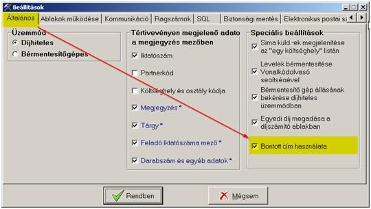 8.9.3 Bontott címadatok kezelése A bontott cím használata NEM kötelező!