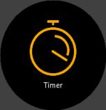 Az óralapon nyissa meg az indítóképernyőt, és görgessen felfele, amíg megjelenik az időmérő ikon.