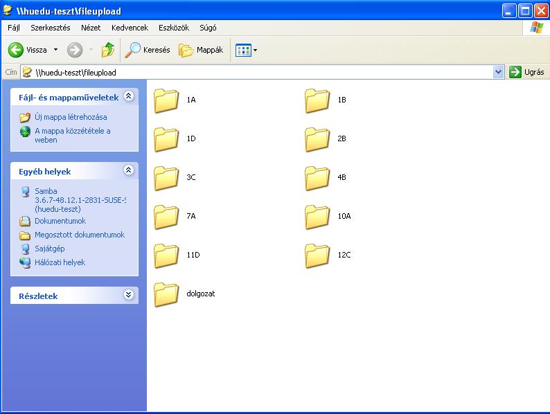 111. ábra: Megosztott mappák VIII.3.