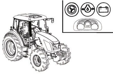 Megjegyzés: A traktor indításakor, vagy alacsony motorfordulatszám esetén az ellenőrző lámpa villoghat.