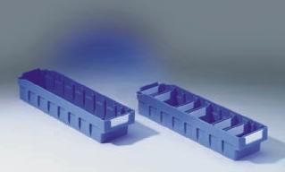 TÁROLÓDOBOZOK Tárolódobozok mûanyagból a 400 mm-es polcmélységhez RK 400 S Polisztirol, kék, max. 8 részre osztható, 10 doboz polconként.