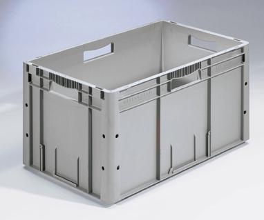 DOBOZOK EUROMÉRETBEN LTF-dobozok mûanyagból, automata és kézi mozgatáshoz A választható fenékkialakítások típustól függõen 100 kg-ig terhelhetõk.