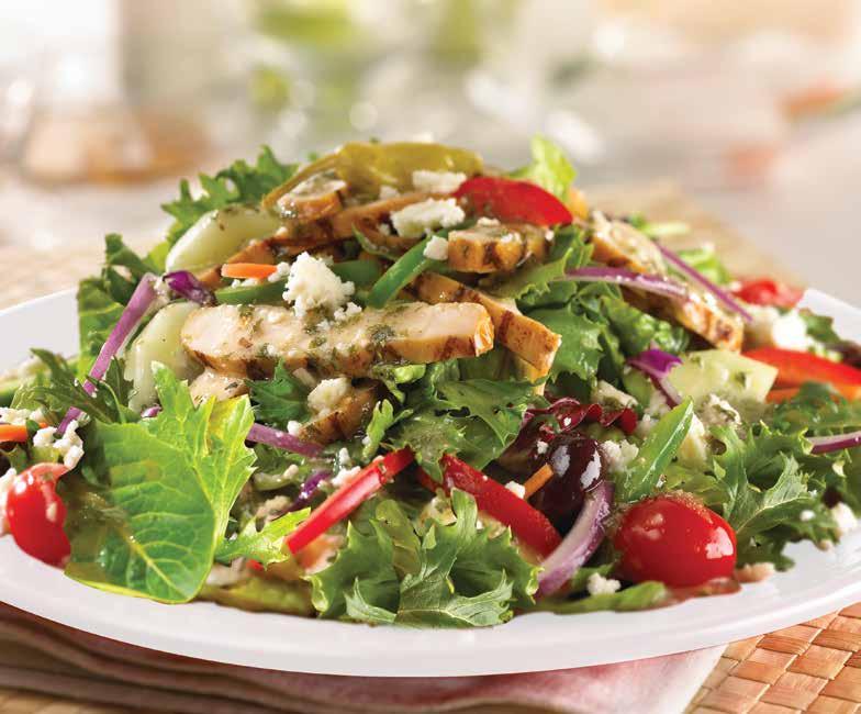 Mediterranean Chicken Salad S A L Á T Á K & TÉSZTÁK CHICKEN CAESAR SALAD 2490,- Caesar salátánk roston sült csirkemellcsíkokkal.
