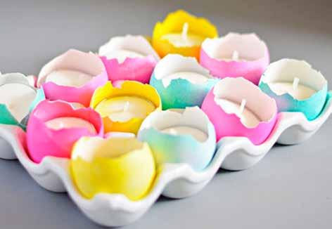 Nyúlnak álcázott tojás Szükséges eszközök: kötöző, vagy hímzőfonal színes papír olló ragasztó főtt tojás Az álarcos tojáshoz először elkészítjük a maszkot: színes papírból kivágjuk a nyúlfejet, majd