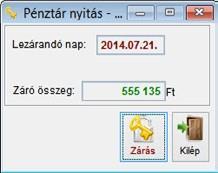 PÉNZTÁR MENÜ KerszámGold PÉNZTÁR MENÜ 84 Ebben a menüben a program a házi pénztárának kezelését, bevételi illetve kiadási pénztárbizonylatainak nyilvántartását végzi, valamint pénztárkönyvet vezet