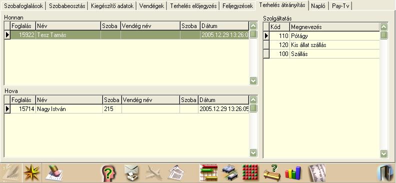 Szállodai Front Office winfro v7.8 4.1.3.11. Terhelés átirányítás Közvetlen átirányítási lehetőség.