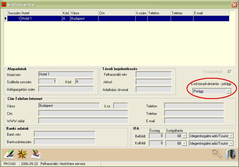 Szállodai Front Office winfro v7.8 4.2.2. Mitől válik pótággyá a pótágy?
