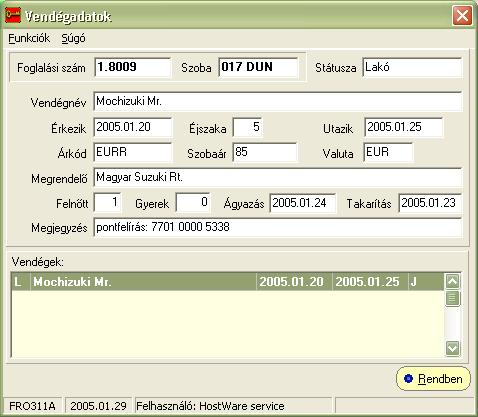 winfro v7.8 Szállodai Front Office 4.3.
