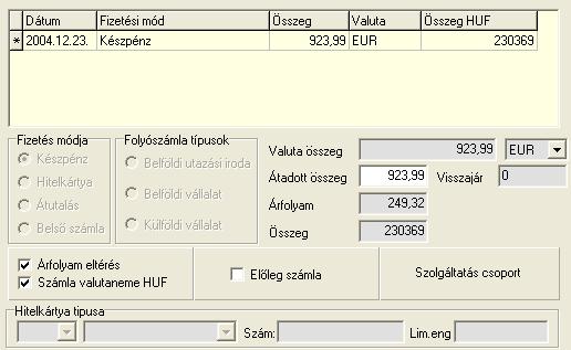 winfro v7.8 Szállodai Front Office Ekkor a Gyorsmérlegbe a 203 369.