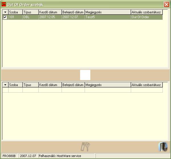winfro v7.8 Szállodai Front Office 6.3.8. Első példa a szobastátusz változtatására Általános eset, amikor az OOO időszak előtt és után is van vagy lehet szobafoglalás. 1. 2. 3. 4.
