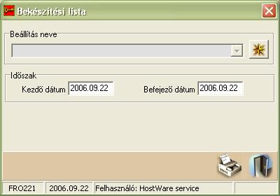 winfro v7.8 Szállodai Front Office 6.6. BEKÉSZÍTÉSI LISTA (FRO221) A Rezerváció ablak Szobabeosztás és Kiegészítőadatok fülén lévő foglalásokhoz rőgzített bekészítéseket lehet kilistázni.