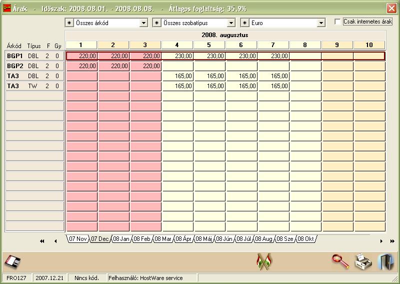 Szállodai Front Office winfro v7.
