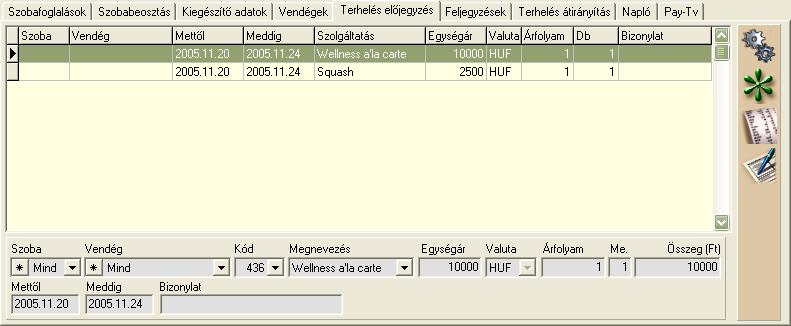 Szállodai Front Office winfro v7.8 Amennyiben nem töltöttük ki a szobafoglalás időszakát, egy másik szerződésből a csillag gombra kattintva egy újabb kontingens felhasználási tételt vehetünk fel.