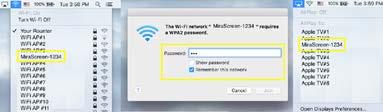 (2) Apple Mac AirPlay Mirroring Csatlakoztassa a Mac-t a MiraScreen készülékhez ami a Wi-fi