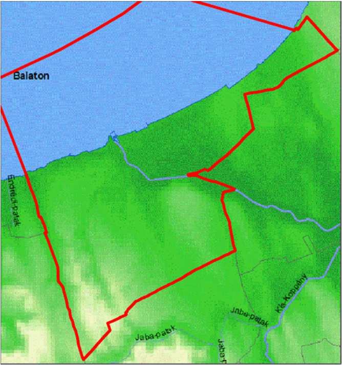 A Külső-Somogy és a Balaton-medence a Dunántúli-dombság nagytájhoz tartozik. (1.12 1. ábra) 1.12 1. ábra: Földrajzi tájak elhelyezkedése Siófok területén Forrás: http://gis.