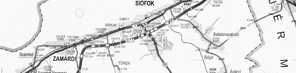 128 1.15.2 Közúti közlekedés 1.15.2.1 Térségi közúti kapcsolatok 1.15-2. ábra Siófok külső közúti kapcsolatai Forrás: ÁKMI KHT. Megyei úthálózati térképek A 7. sz.