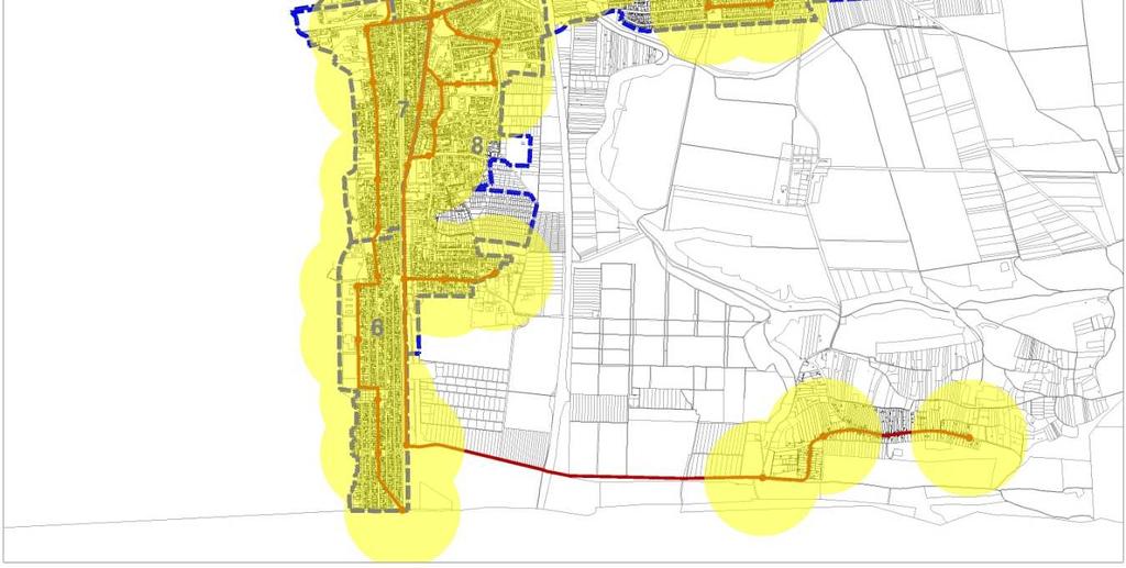 A buszhálózat eléri a különálló Töreki városrészt is. 1.15-7. ábra: A település helyi autóbusz hálózata Forrás: Pro Urbe Kft.