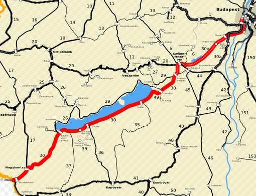 136 Kötöttpályás közlekedés Siófok a MÁV 30. sz. Budapest-Székesfehérvár-Nagykanizsa vasútvonala mellett fekszik. A vasútvonal a 30a vasúti fővonal folytatása.