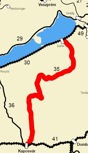 Balatonszentgyörgynél ágazik el belőle a Keszthely Tapolca irányú, 30b számú vasútvonal. 1.15-8. ábra A 30. sz. és 35. sz. vasútvonal elhelyezkedése Adatok forrása: hu.wikipedia.