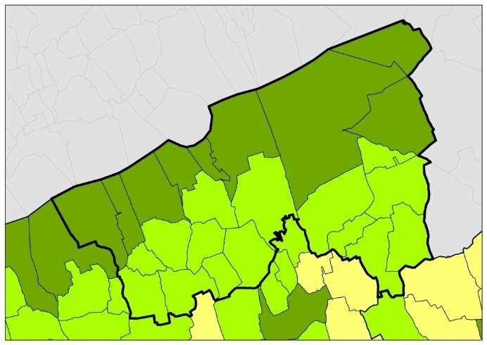 települések esetében magasabb a képzettségi színvonal, a háttértelepülések elmaradnak ugyan tőlük, de még így is viszonylag kedvező jellemzőkkel rendelkeznek.