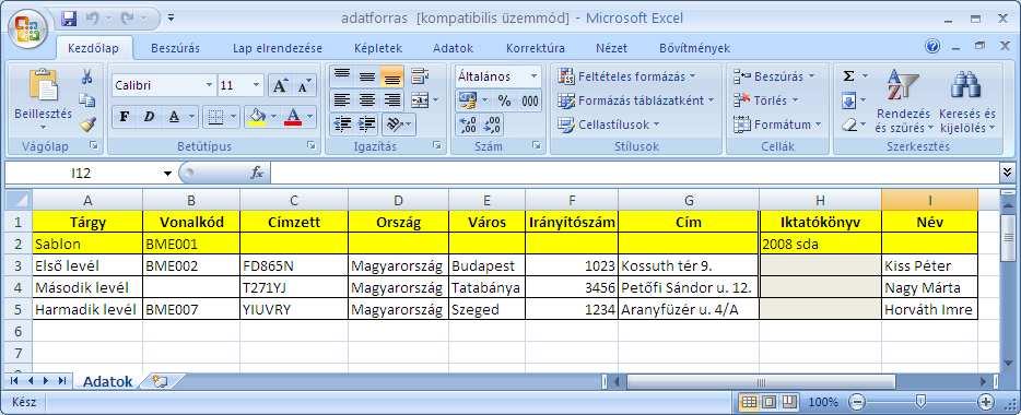 Ezek után az Iratok menüponton tudjuk megtekinteni azokat. 27.1.2. Körlevél A Poszeidon programban lehetıség van körlevél importálásra.