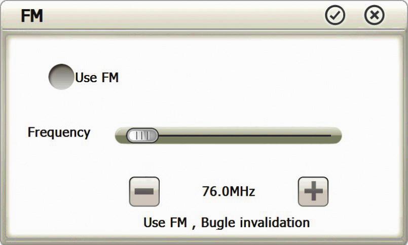 Funkciók Navigation - belépés a navigációs térképbe FM Transmitter - a navigációs rendszer és a jármű rádiója csatlakoztathatnak ehhez a funkciókhoz.