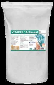 AMINOSAVAK ÉS NYOMELEM VITAPOL ANTIMAST A VITAPOL AntiMast magasabb Zn-tartalma révén segíti a tőgy hámjának regenerációját, így csökkenti a tej szomatikus sejtszámát.