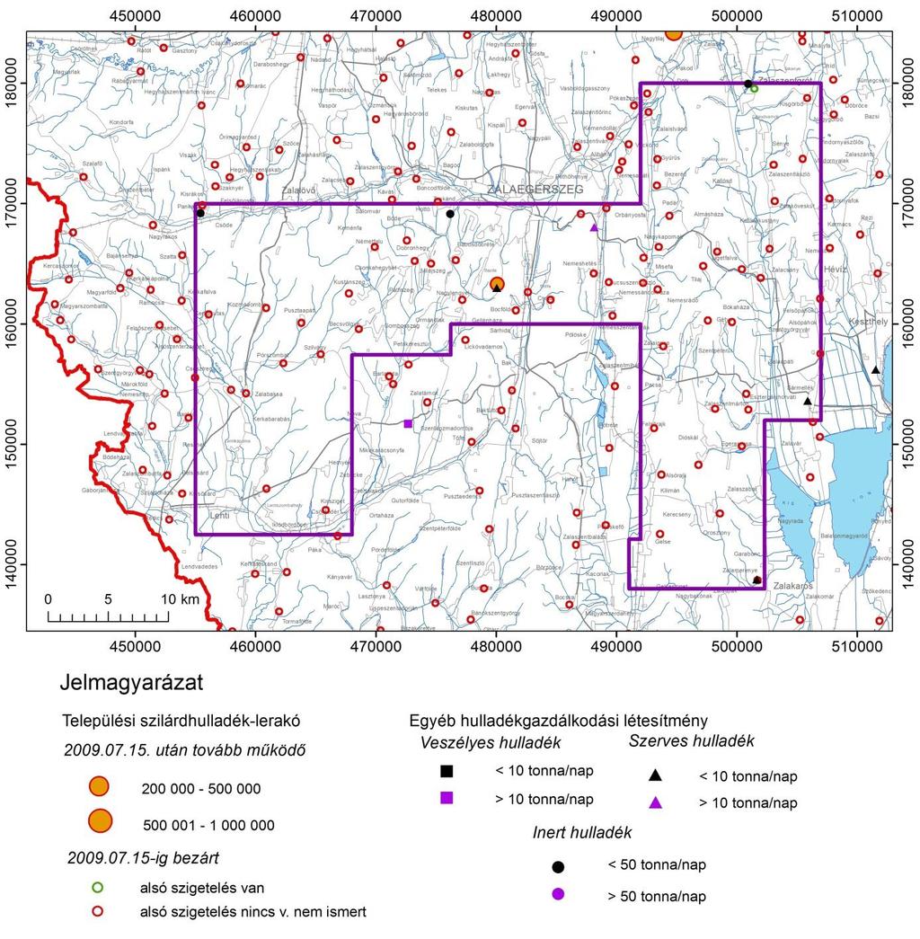 Zala. Komplex érzékenységi és terhelhetőségi vizsgálati jelentés A 23. ábra, mutatja be a területen zajló hulladékgazdálkodást.