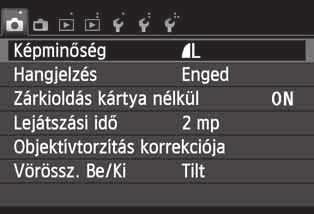 d Az érintőképernyő kezelése Áthúzás Menüképernyő (példa a kijelzésre) Az LCD-monitor megérintése közben húzza el az ujját a kijelző mentén.