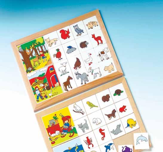kirakós játékok ED522110 Erdő-Farm játék A játék lényege, hogy a gyerekek megtalálják a különböző állatok helyét a megfelelő képen.