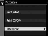 Indexképek készítése Ha indexképet szeretne készíteni a memóriakártyán található összes JPEG fényképből, válassza ki az [Index print] (Indexkép) lehetőséget a Több kép nyomtatása című szakasz 2.