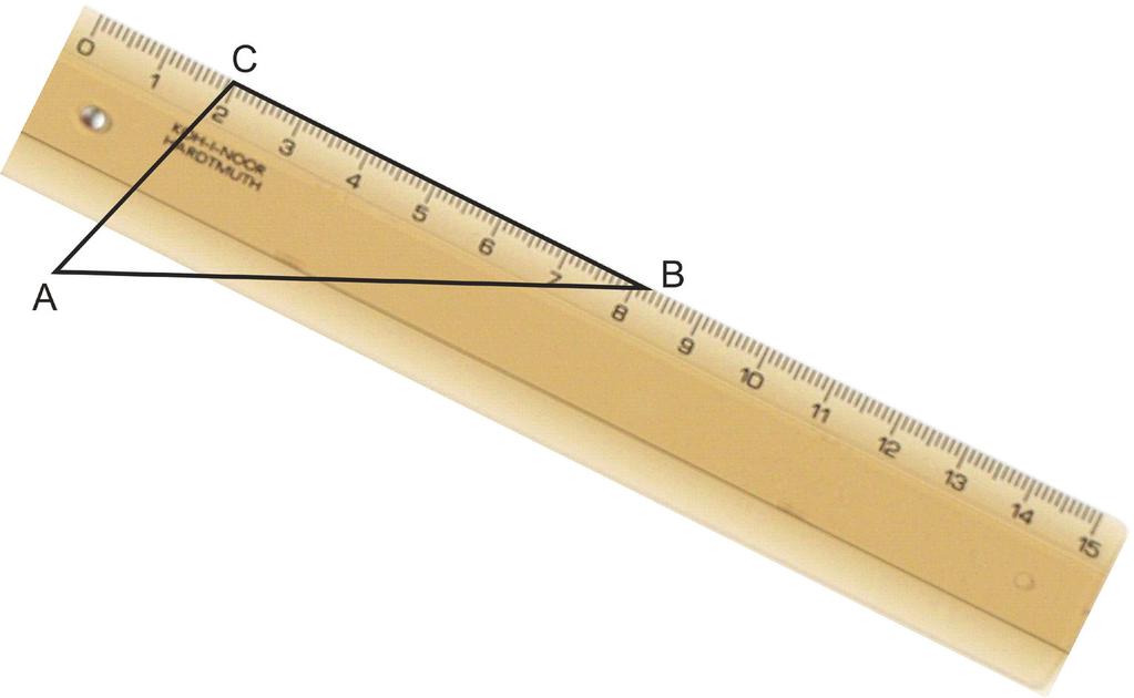 24. Adott az ABC háromszög. Állapítsd meg milliméterekben a BC oldal hosszát! A 85 mm B 83 mm C 65 mm D 63 mm 25.