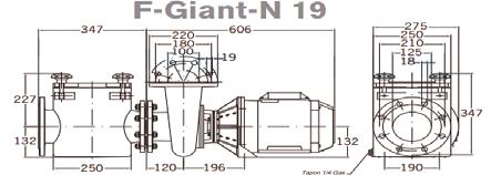 It is constructed entirely in plastic, equipped with plastic turbine F- class, where the water is completely isolated from any metal part in