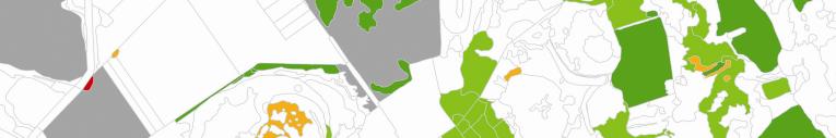 Legend of the change-map: dark green = significant increase in habitat quality, light green = detectable improvement, gray = no