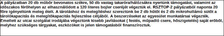 216. év Tárgyi eszközök beszerzésének támogatása Hajléktalanokért Közalapítvány 216.7.1-217.5.